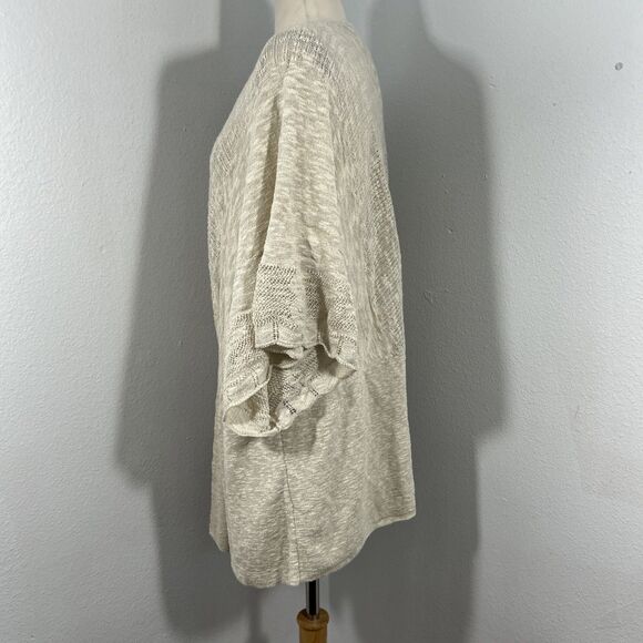 Catherines Cardigan Womens 2X Beige Open Langenlook Minimalist Sweater - Picture 2 of 8